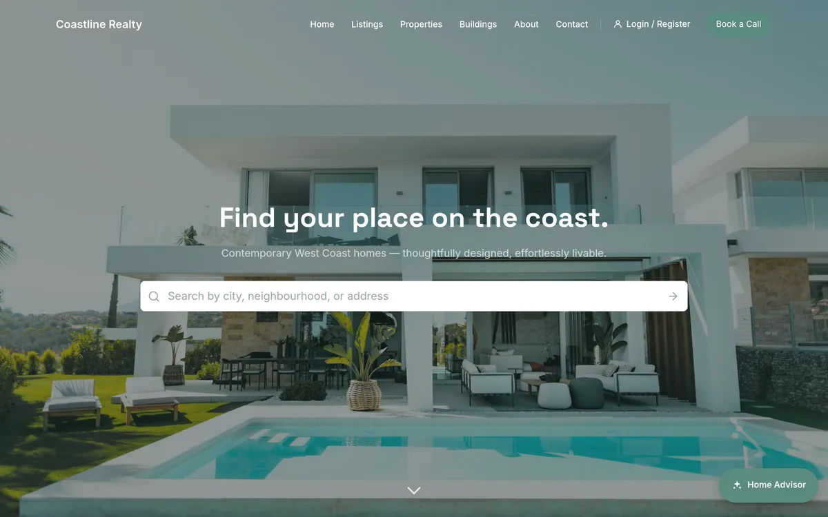 The Coastal design, a live demo site
