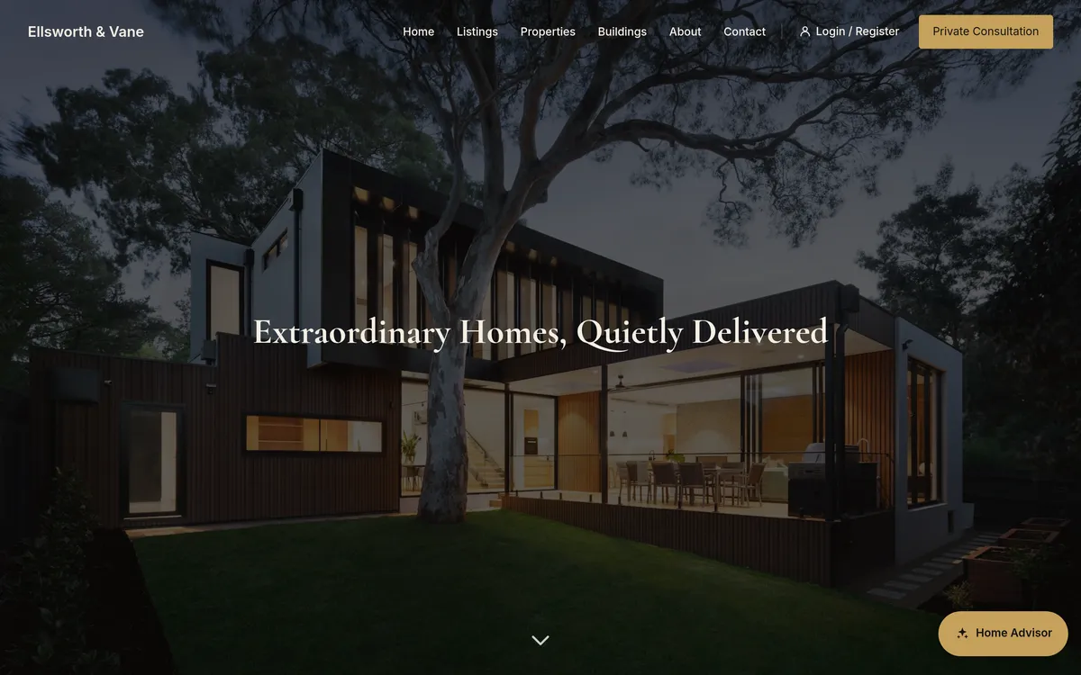 The Aurum design, a live demo site